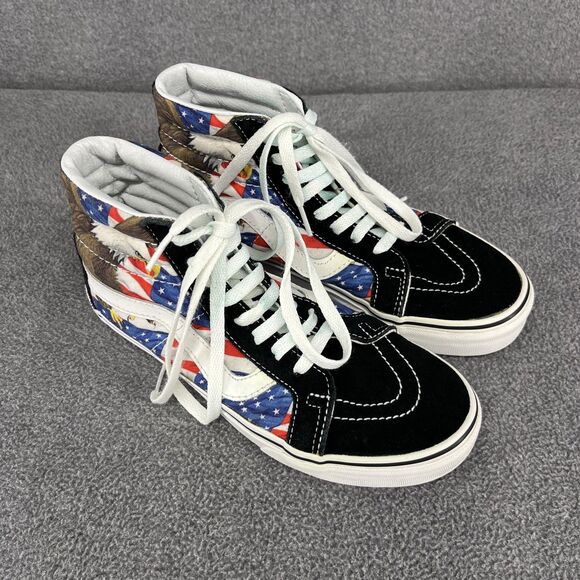 Vans‎ Sk8-Hi Shoes Mens 6.5 Women 8 American Flag Bald Eagle Patriotic High Top - Picture 2 of 16